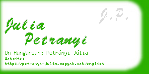 julia petranyi business card