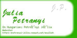 julia petranyi business card
